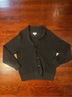 Goodfellow & Co Black Chevron Knit Button-Front Cardigan